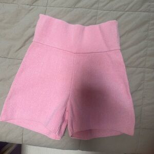 Zulu & zephyr knit pink ribbed shorts
